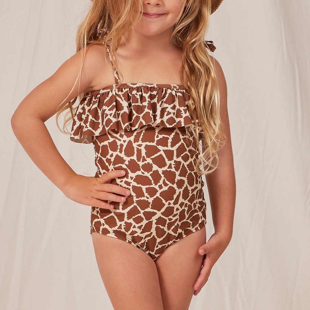 Rylee + Cru NWT Infant Giraffe One Piece Bathing Swim‎ Suit Size 12-18 Months